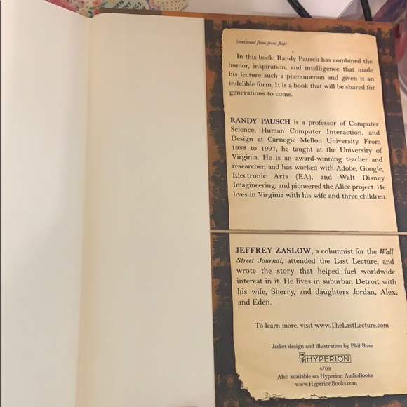 The Last Lecture By Randy Pausch (hard cover) - Picture 3 of 4